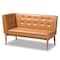 Baxton Studio Arvid Mid-Century Tan Faux Leather and Walnut Brown Finished 2-PC Wood Dining Nook Banquette Set 175-10837-Zoro - alternate 2